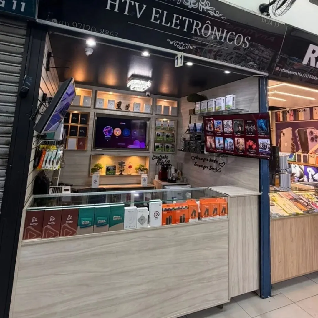 Fachada da loja HTV Eletrônicos